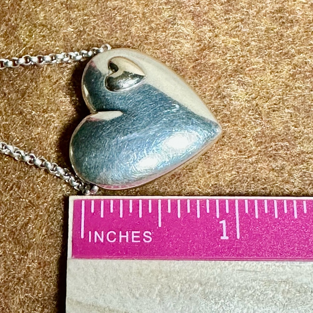 Mikal-Jon Bayanihan 925 Silver & 18K Gold Heart Pendant Necklace 18” Lot#54 - Picture 10 of 11